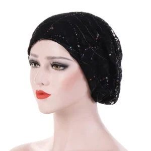 Turbante de algodón con encaje para mujer, gorro de quimio, multicolor, accesorios para la cabeza, novedad
