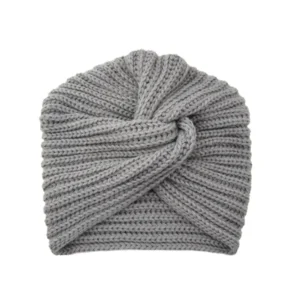 Gorro de Turbante de punto para mujer, gorro de Turbante de lana india con cabeza cruzada de Cachemira bohemia