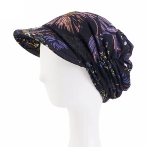 Moda mujer cálido gorra a prueba de viento estampado Floral mantener caliente invierno gorra de ala ancha turbante visera sombrero contra el cáncer Turbante mujer