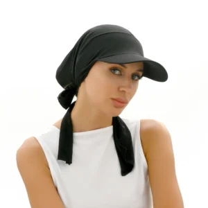 Nuevo sombrero musulmán con lazo de cola plisado y ala multicolor, turbante del sudeste asiático, gorra con correa a la moda para mujer