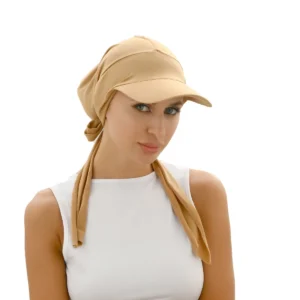 Nuevo sombrero musulmán con lazo de cola plisado y ala multicolor, turbante del sudeste asiático, gorra con correa a la moda para mujer