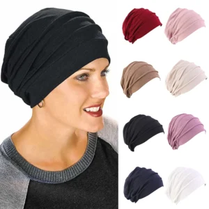 Nuevo turbante de Color sólido para mujer, gorro para el cáncer, gorro interior Hijabs, gorro para quimio para la pérdida de cabello, gorro elástico para la cabeza, sombrero indio musulmán