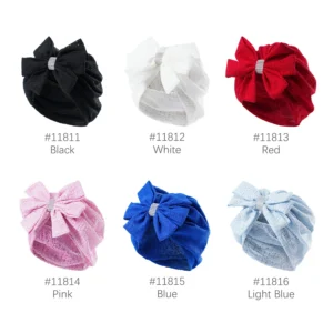 Gorro con lazo de moda para mujer, gorro transparente de malla transpirable, Color sólido, anudado para niña
